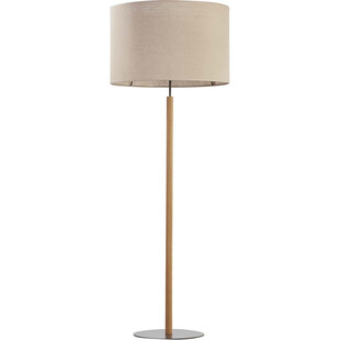 Lampa podłogowa drewniana z dużym abażurem Deva naturalna TK Lighting