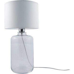Lampa stołowa szklana z abażurem Samasun biały / przeźroczysty ZumaLine