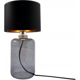 Lampa stołowa szklana z abażurem Samasun czarno-złoty / szkło dymione ZumaLine