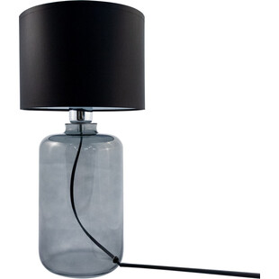 Lampa stołowa szklana z abażurem Samasun czarny / szkło dymione ZumaLine
