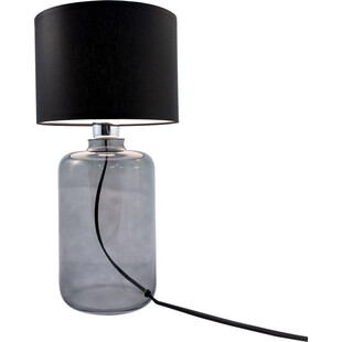 Lampa stołowa szklana z abażurem Samasun czarny / szkło dymione ZumaLine