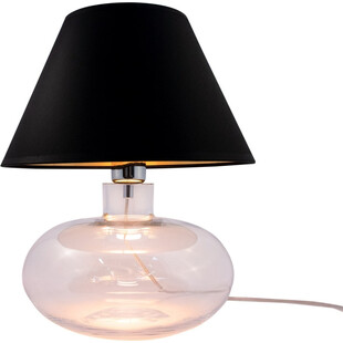 Lampa stołowa szklana z abażurem Mersin czarno-złoty / przeźroczysty ZumaLine