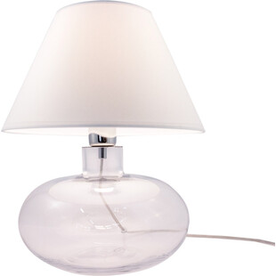 Lampa stołowa szklana z abażurem Mersin biały / przeźroczysty ZumaLine
