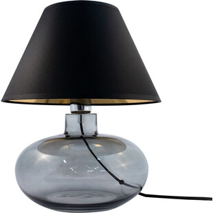 Lampa stołowa szklana z abażurem Mersin czarno-złoty / szkło dymione ZumaLine