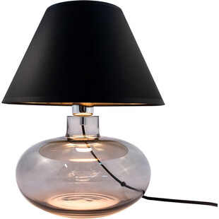 Lampa stołowa szklana z abażurem Mersin czarno-złoty / szkło dymione ZumaLine