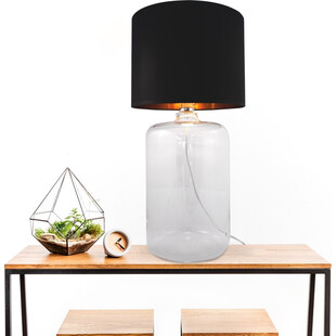 Lampa stołowa szklana z abażurem Amarsa czarno-złoty / przeźroczysty ZumaLine