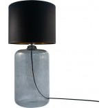 Lampa stołowa szklana z abażurem Amarsa czarny / szkło dymione ZumaLine