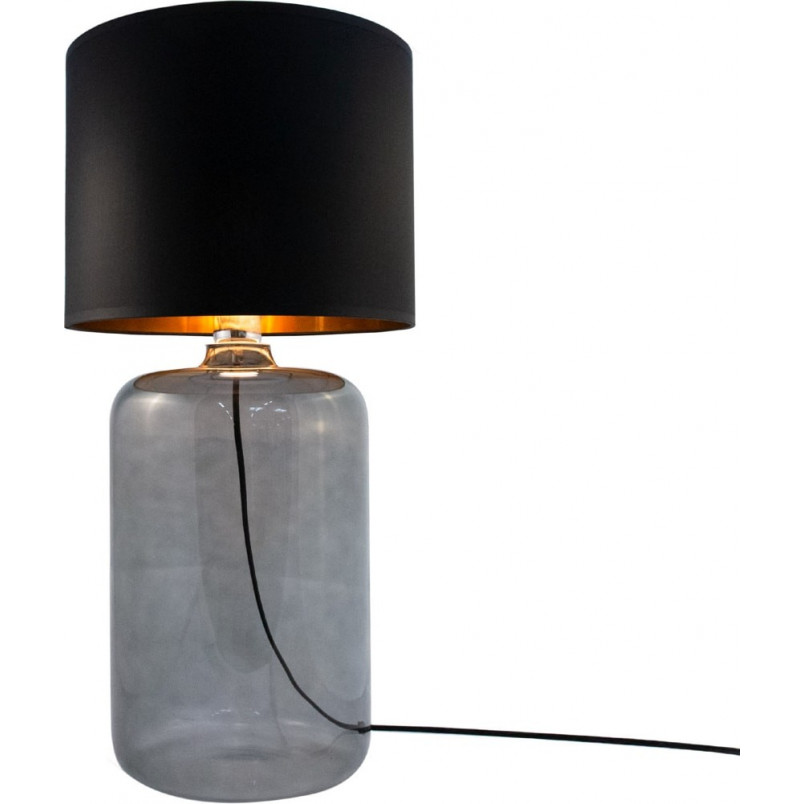 Lampa stołowa szklana z abażurem Amarsa czarny / szkło dymione ZumaLine