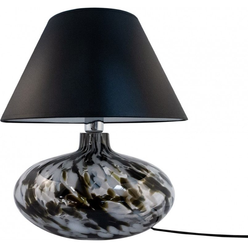 Lampa stołowa szklana z abażurem Adana Krezle czarna ZumaLine