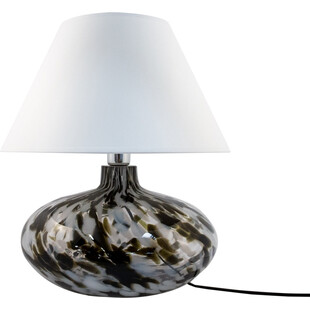 Lampa stołowa szklana z abażurem Adana Krezle biała ZumaLine