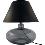 Lampa stołowa szklana z abażurem Adana czarny / szkło dymione ZumaLine