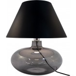 Lampa stołowa szklana z abażurem Adana czarny / szkło dymione ZumaLine