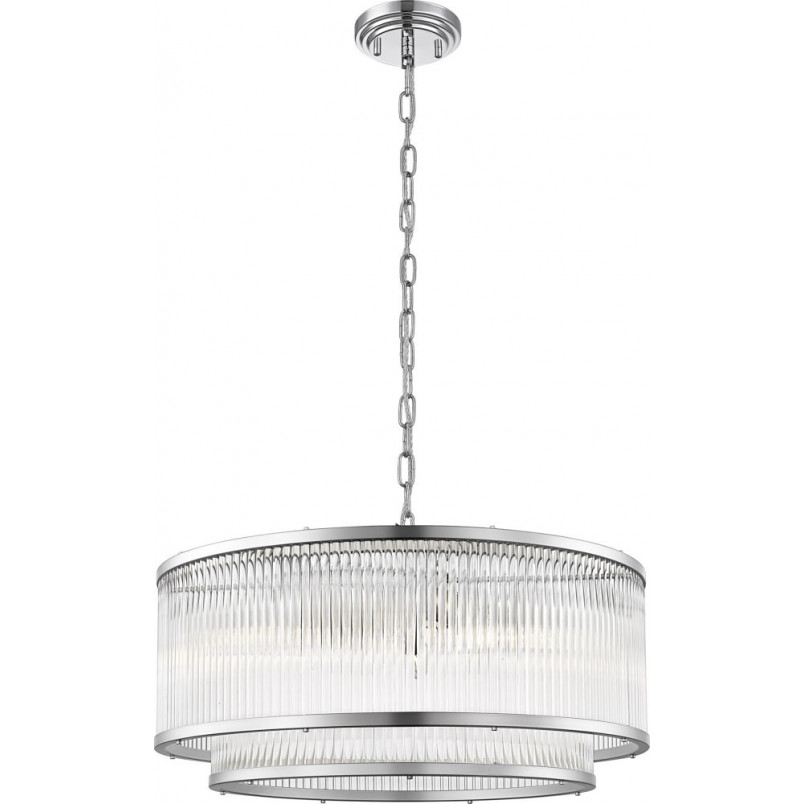 Lampa wisząca szklana hampton Sergio 50,5cm srebrna ZumaLine