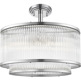 Lampa sufitowa szklana hampton Sergio 41,5cm srebrna ZumaLine
