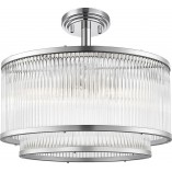 Lampa sufitowa szklana hampton Sergio 41,5cm srebrna ZumaLine