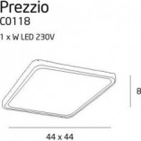 Plafon sufitowy z kryształkami Prezzio LED 44 Chrom marki MaxLight