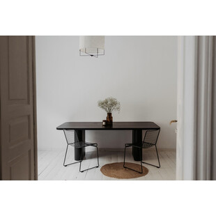 Stół prostokątny fornirowany Pelare 180x90cm czarny dąb Nordifra