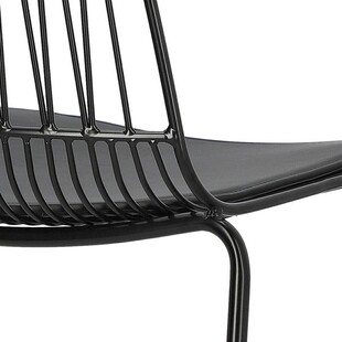 Krzesło druciane z poduszką Willy Black czarne Intesi