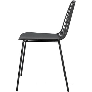 Krzesło druciane z poduszką Willy Black czarne Intesi