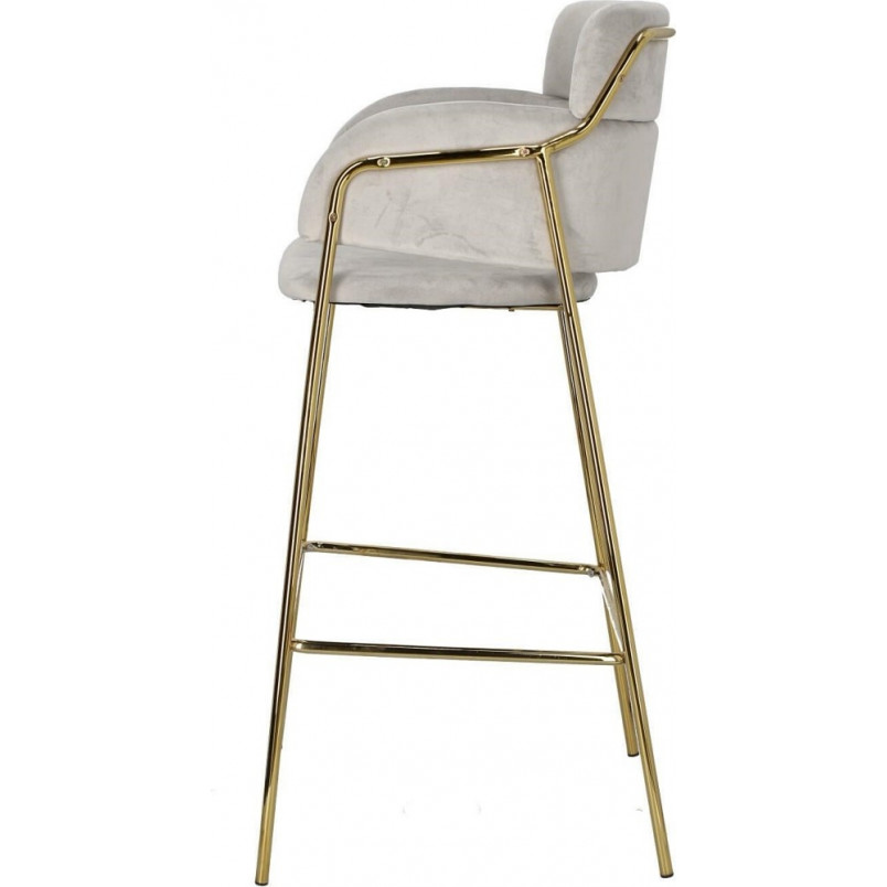 Krzesło barowe welurowe Harmony 74cm szare Intesi