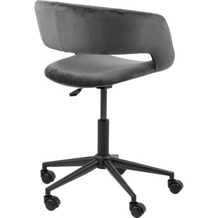 Stylowe krzesło welurowe do biurka z szarym siedziskiem Grace Actona