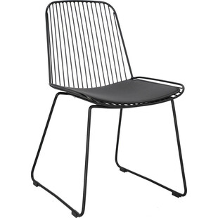 Czarne krzesło metalowe z poduszką Dill do designerskiej kuchni