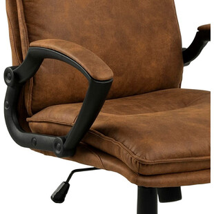 Fotel biurowy tapicerowany Brad brązowy Actona