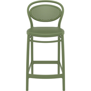 Krzesło barowe plastikowe Marcel 65cm oliwkowe Siesta