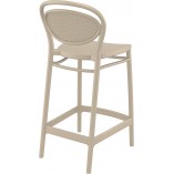 Krzesło barowe plastikowe Marcel 65cm beżowe Siesta