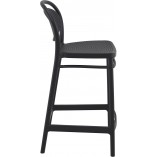 Krzesło barowe plastikowe Marcel 65cm czarne Siesta
