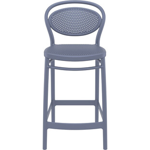 Krzesło barowe plastikowe Marcel 65cm ciemno szare Siesta