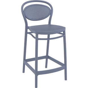 Krzesło barowe plastikowe Marcel 65cm ciemno szare Siesta