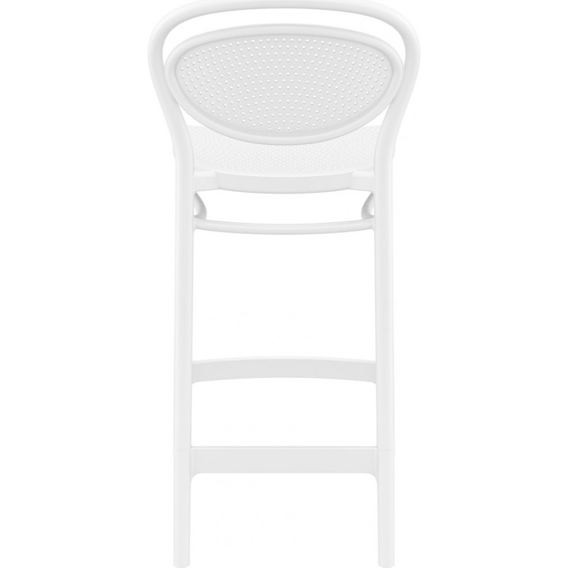 Krzesło barowe plastikowe Marcel 65cm białe Siesta