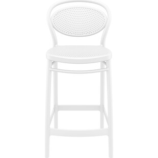 Krzesło barowe plastikowe Marcel 65cm białe Siesta