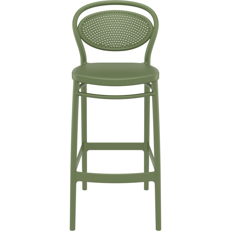 Krzesło barowe plastikowe Marcel 75cm oliwkowy Siesta