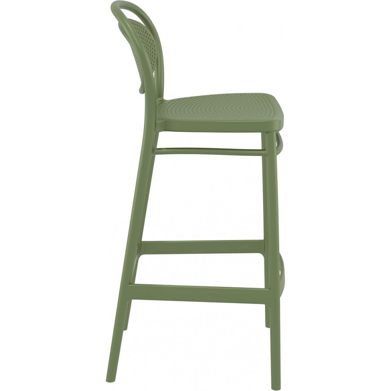 Krzesło barowe plastikowe Marcel 75cm oliwkowy Siesta
