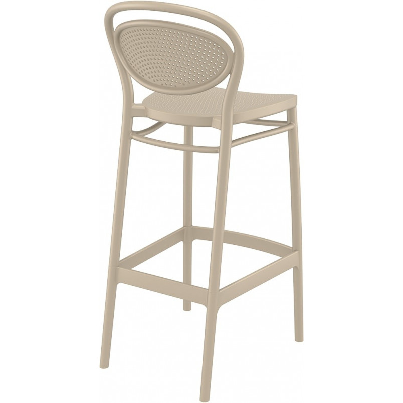 Krzesło barowe plastikowe Marcel 75cm beżowe Siesta