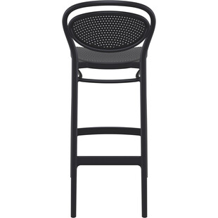 Krzesło barowe plastikowe Marcel 75cm czarne Siesta