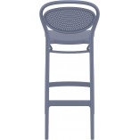 Krzesło barowe plastikowe Marcel 75cm ciemno szare Siesta