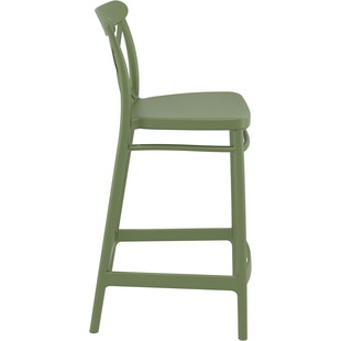 Krzesło barowe plastikowe Cross 65cm oliwkowe Siesta