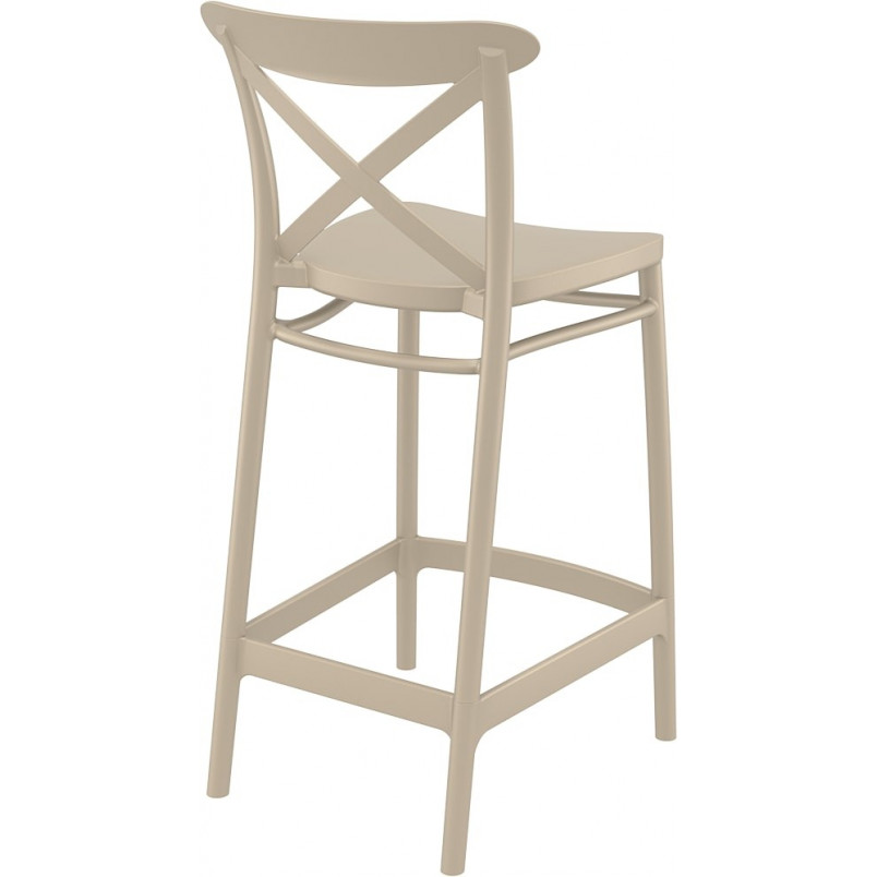 Krzesło barowe plastikowe Cross 65cm beżowe Siesta