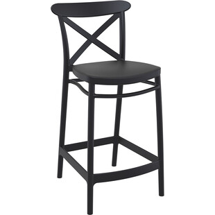 Krzesło barowe plastikowe Cross 65cm czarne Siesta