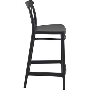 Krzesło barowe plastikowe Cross 65cm czarne Siesta