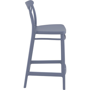 Krzesło barowe plastikowe Cross 65cm ciemno szare Siesta