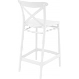 Krzesło barowe plastikowe Cross 65cm białe Siesta