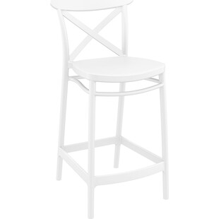 Krzesło barowe plastikowe Cross 65cm białe Siesta