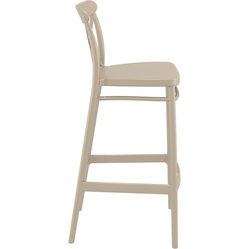 Krzesło barowe plastikowe Cross 75cm beżowe Siesta