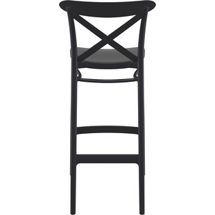 Krzesło barowe plastikowe Cross 75cm czarne Siesta
