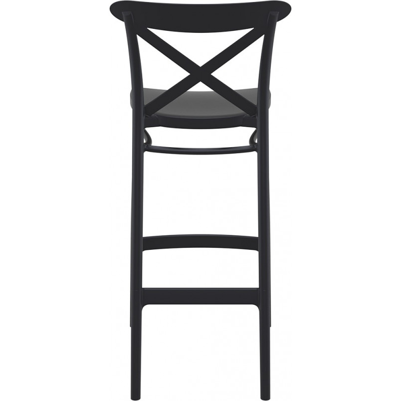 Krzesło barowe plastikowe Cross 75cm czarne Siesta