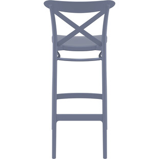 Krzesło barowe plastikowe Cross 75cm ciemno szare Siesta